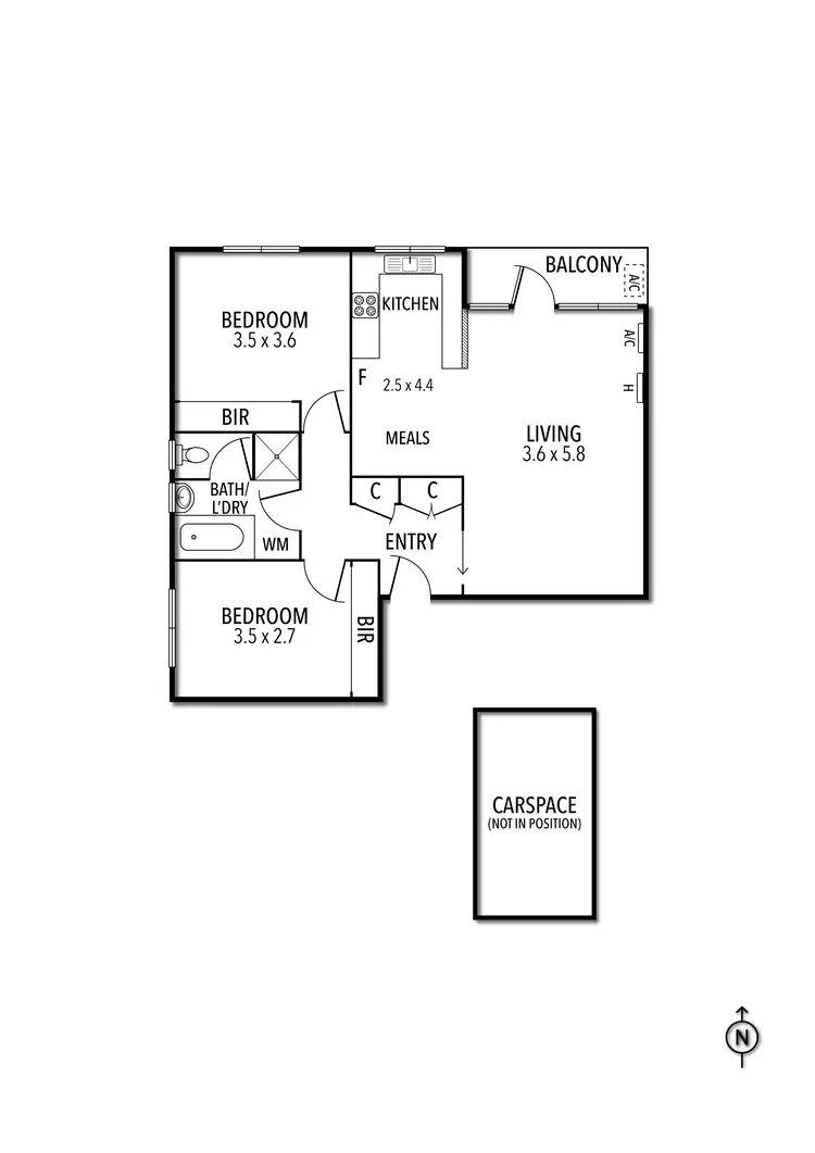 Floorplan of Homely apartment listing, 2/6 Ormond Road, Ascot Vale VIC 3032