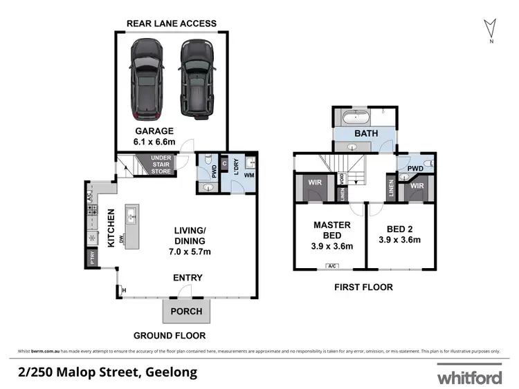 Floorplan of Homely townhouse listing, 2/250 Malop Street, Geelong VIC 3220