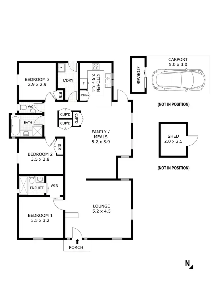 Floorplan of Homely unit listing, 2/37A George Street, Kilmore VIC 3764