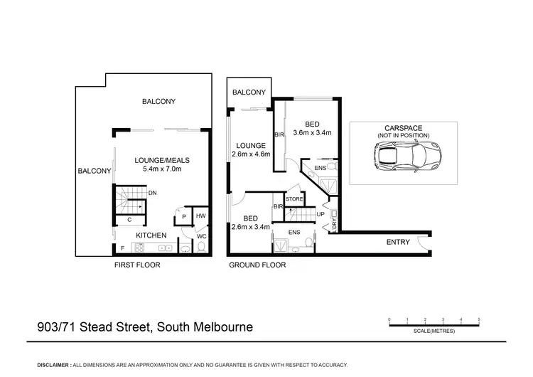 Floorplan of Homely apartment listing, 903/71 Stead Street, South Melbourne VIC 3205