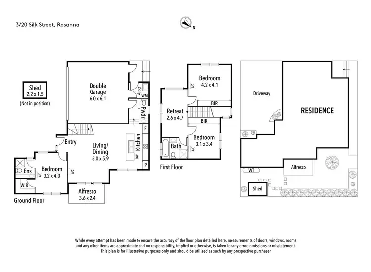 Floorplan of Homely townhouse listing, 3/20 Silk Street, Rosanna VIC 3084