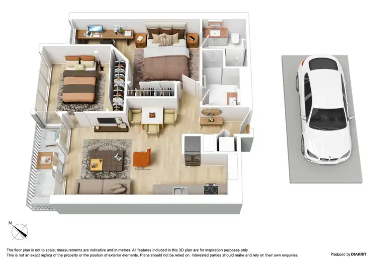 Floorplan of Homely apartment listing, 2408/60 Kavanagh Street, Southbank VIC 3006