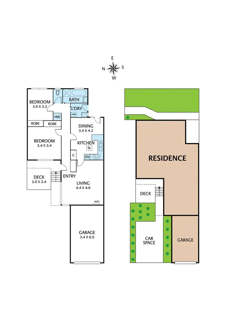 Floorplan of Homely unit listing, 2/97 Yallambie Road, Macleod VIC 3085