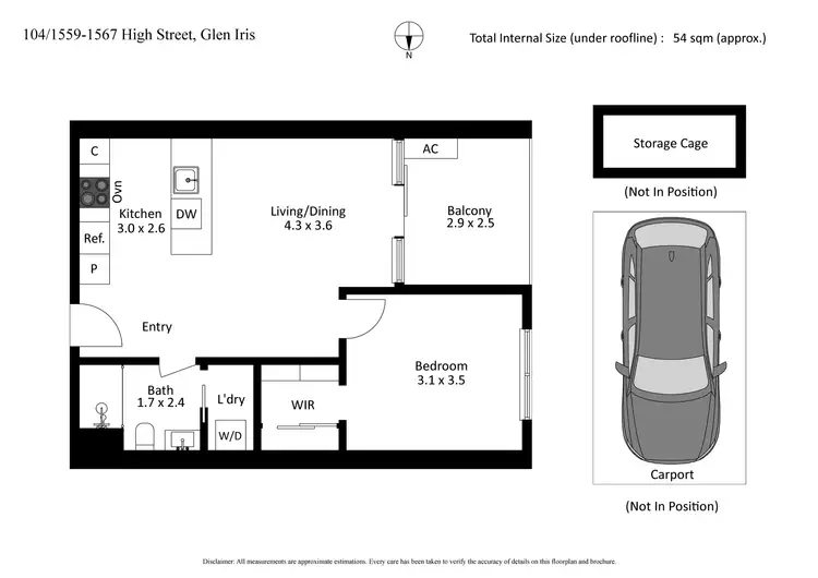 Floorplan of Homely apartment listing, 104/1559 - 1567 High Street, Glen Iris VIC 3146