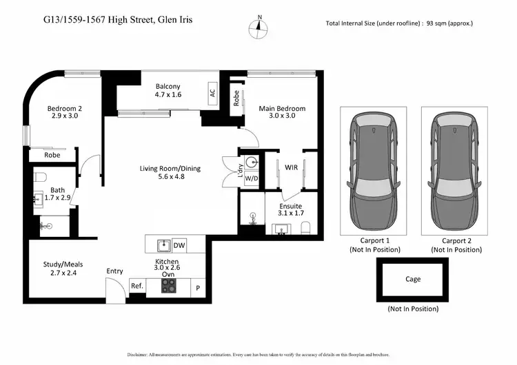 Floorplan of Homely apartment listing, G13/1559 - 1567 High Street, Glen Iris VIC 3146