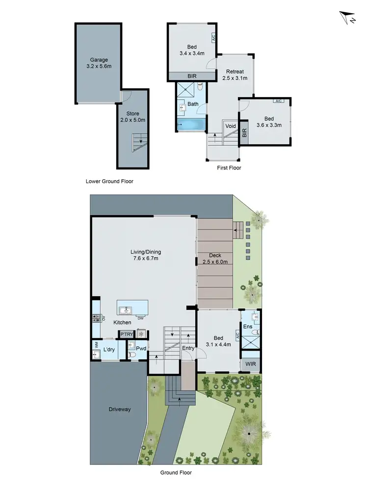Floorplan of Homely townhouse listing, 1B/12 Atkinson Street, Chadstone VIC 3148