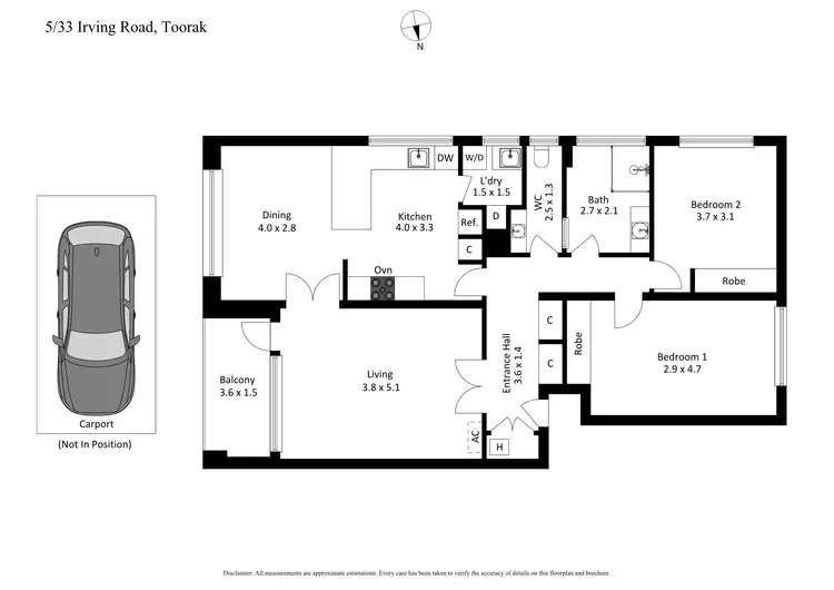 Floorplan of Homely unit listing, 5/33 Irving Road, Toorak VIC 3142