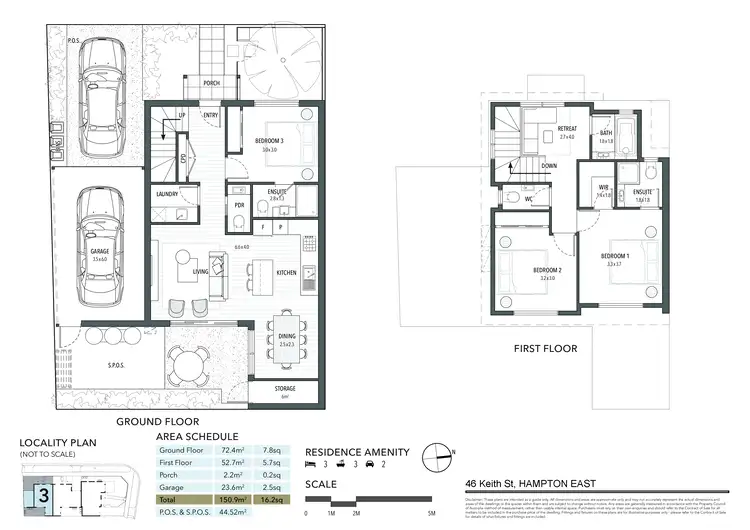 Floorplan of Homely townhouse listing, 46 Keith Street, Hampton East VIC 3188