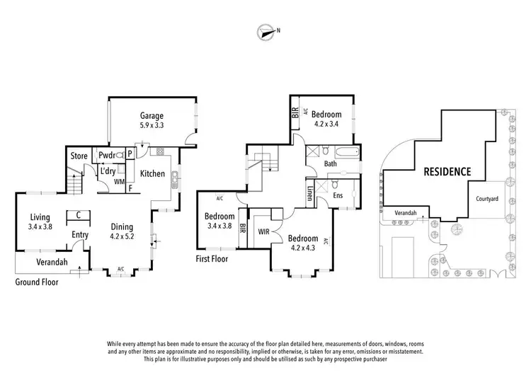 Floorplan of Homely townhouse listing, 1/33 Grange Road, Fairfield VIC 3078