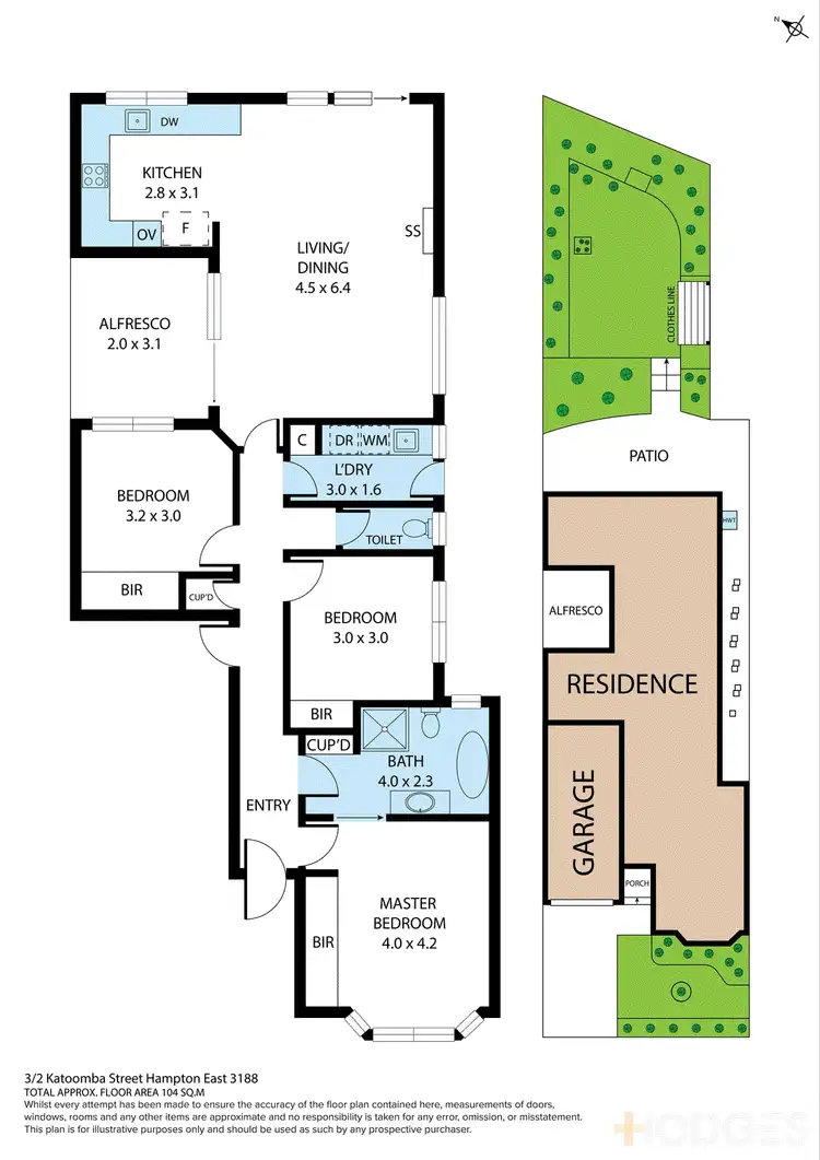 Floorplan of Homely townhouse listing, 3/2 Katoomba Street, Hampton East VIC 3188