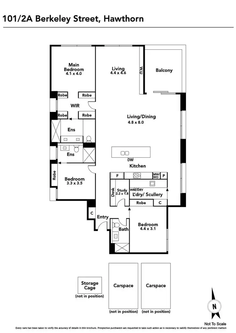 Floorplan of Homely apartment listing, 101/2A Berkeley Street, Hawthorn VIC 3122