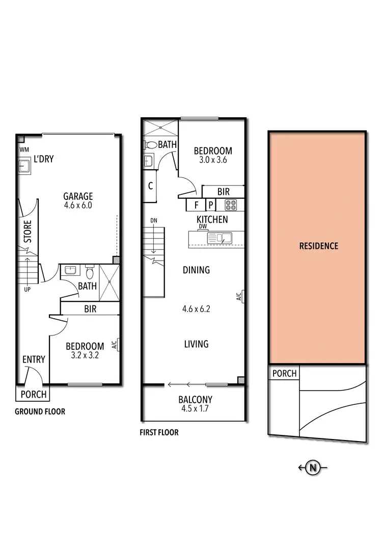 Floorplan of Homely townhouse listing, 6/902 Pascoe Vale Road, Glenroy VIC 3046