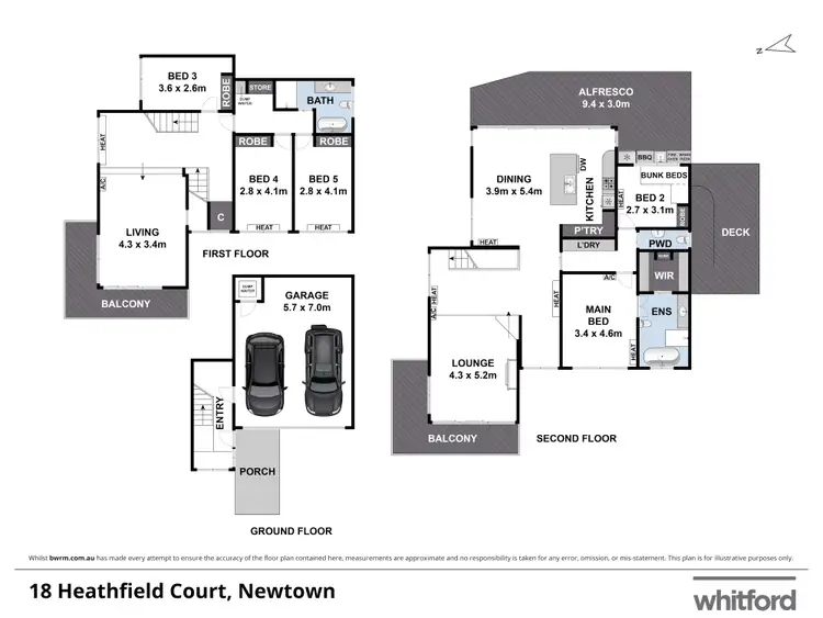 Floorplan of Homely house listing, 18 Heathfield Court, Newtown VIC 3220