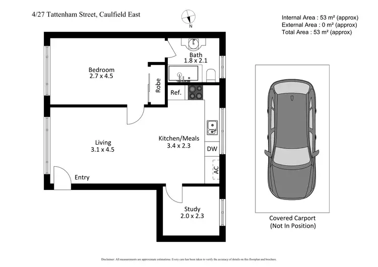 Floorplan of Homely apartment listing, 4/27 Tattenham Street, Caulfield East VIC 3145