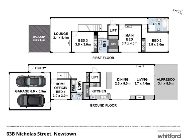 Floorplan of Homely townhouse listing, 63B Nicholas Street, Newtown VIC 3220