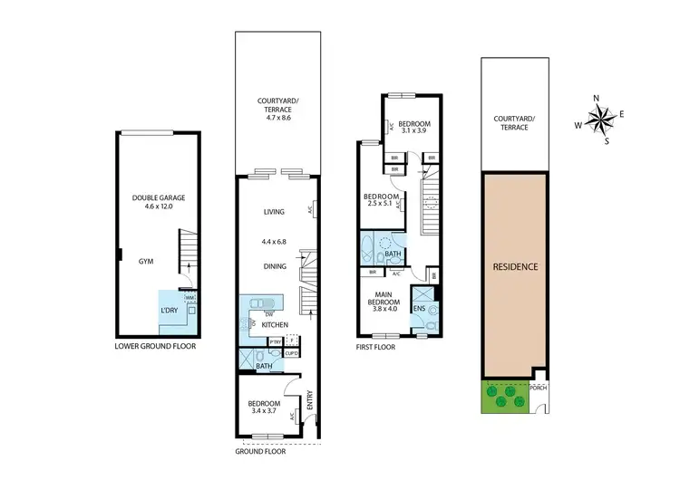 Floorplan of Homely townhouse listing, 16/1 Ardmillan Road, Moonee Ponds VIC 3039
