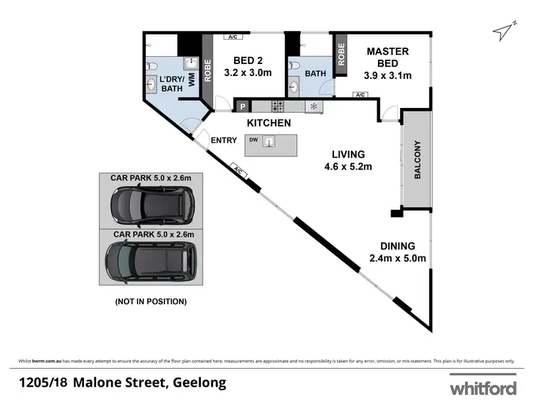Floorplan of Homely apartment listing, 1205/18 Malone Street, Geelong VIC 3220