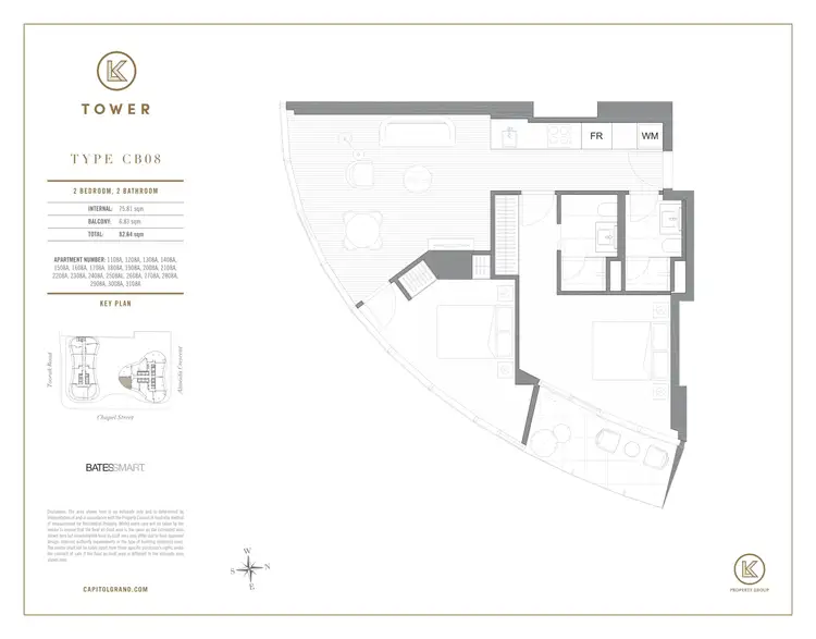 Floorplan of Homely apartment listing, 1307/1 Almeida Crescent, South Yarra VIC 3141