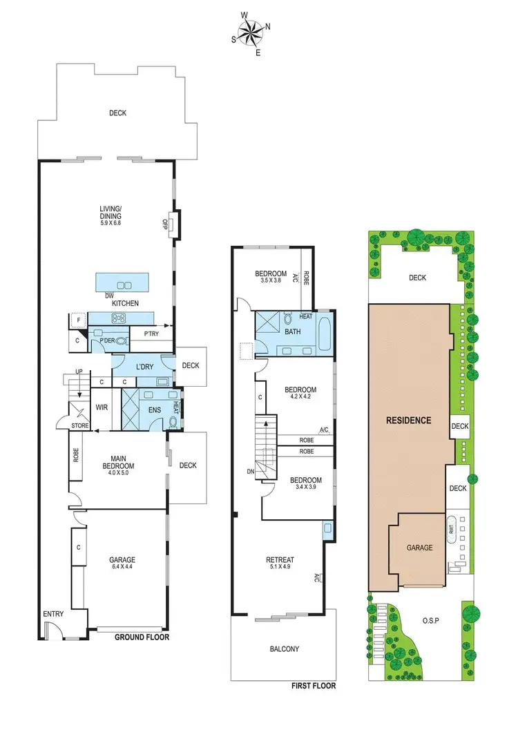 Floorplan of Homely townhouse listing, 15 Olive Street, Hampton VIC 3188