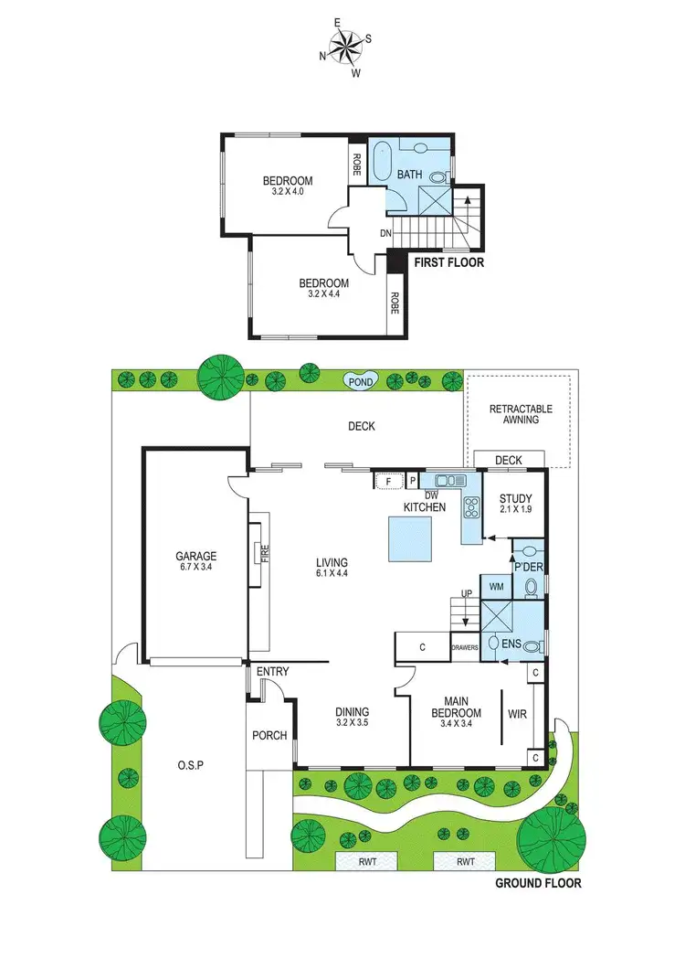 Floorplan of Homely townhouse listing, 6 Linton Street, Moorabbin VIC 3189