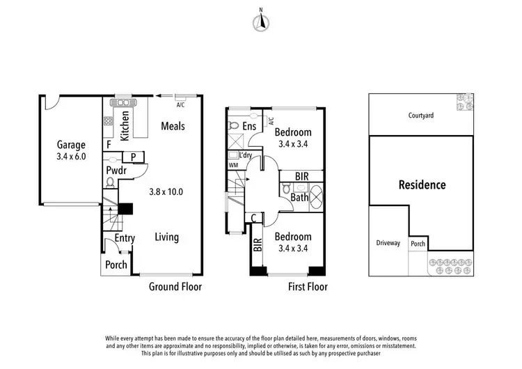 Floorplan of Homely townhouse listing, 8/68 Yarra Street, Heidelberg VIC 3084