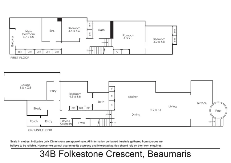 Floorplan of Homely townhouse listing, 34B Folkestone Crescent, Beaumaris VIC 3193