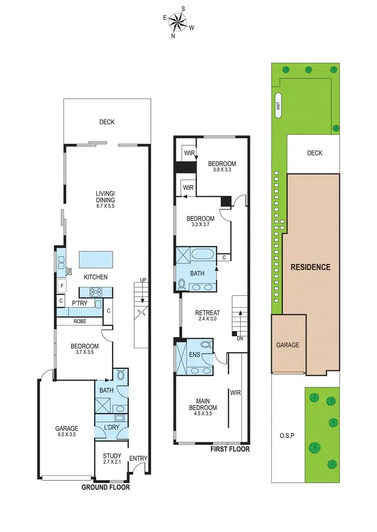 Floorplan of Homely townhouse listing, 36B Thomasina Street, Bentleigh East VIC 3165