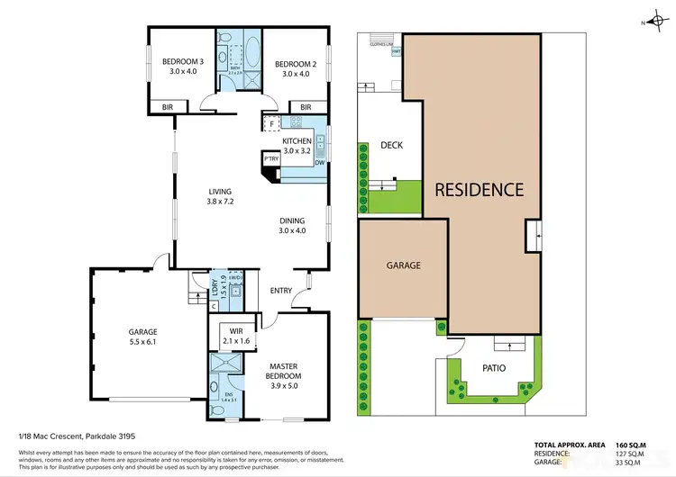 Floorplan of Homely townhouse listing, 1/18 Mac Crescent, Parkdale VIC 3195