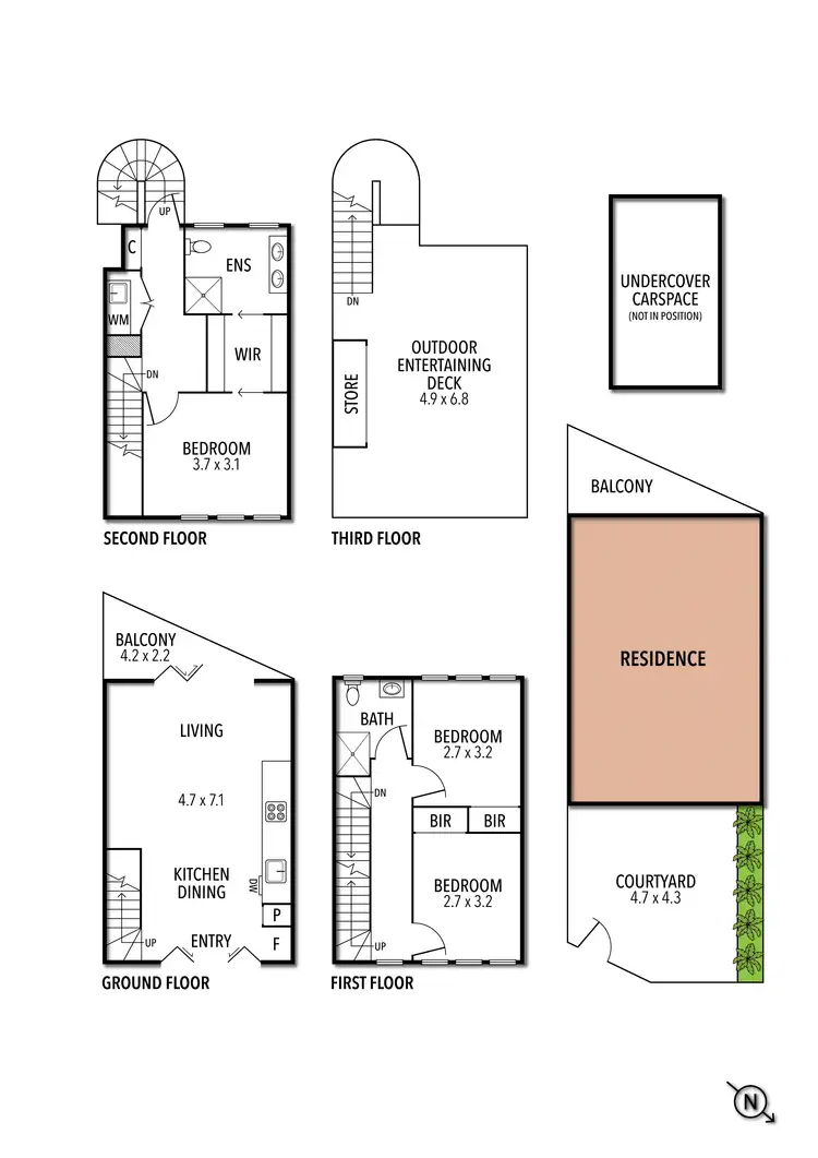 Floorplan of Homely townhouse listing, 1/14 Yates Lane, Parkville VIC 3052