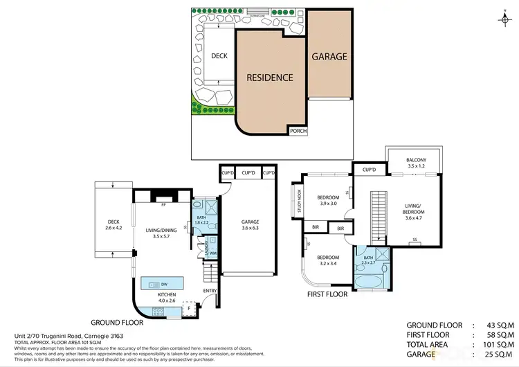 Floorplan of Homely townhouse listing, 2/70 Truganini Road, Carnegie VIC 3163