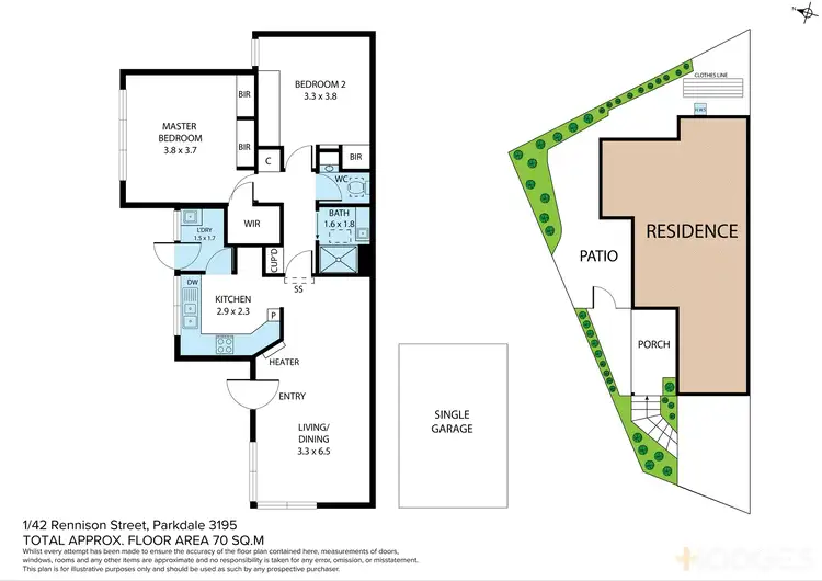 Floorplan of Homely townhouse listing, 1/42 Rennison Street, Parkdale VIC 3195