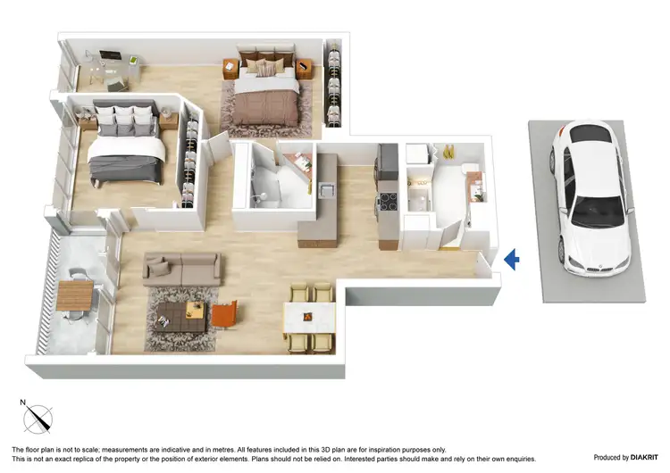 Floorplan of Homely apartment listing, 1910/63 Whiteman Street, Southbank VIC 3006