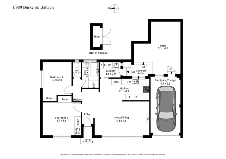 Floorplan of Homely unit listing, 1/980 Burke Road, Balwyn VIC 3103
