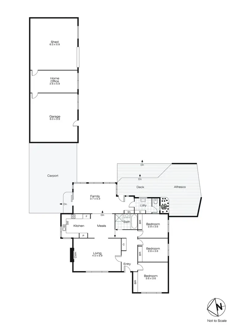Floorplan of Homely house listing, 5 Bowden Street, Wendouree VIC 3355