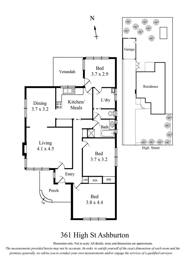 Floorplan of Homely house listing, 361 High Street, Ashburton VIC 3147