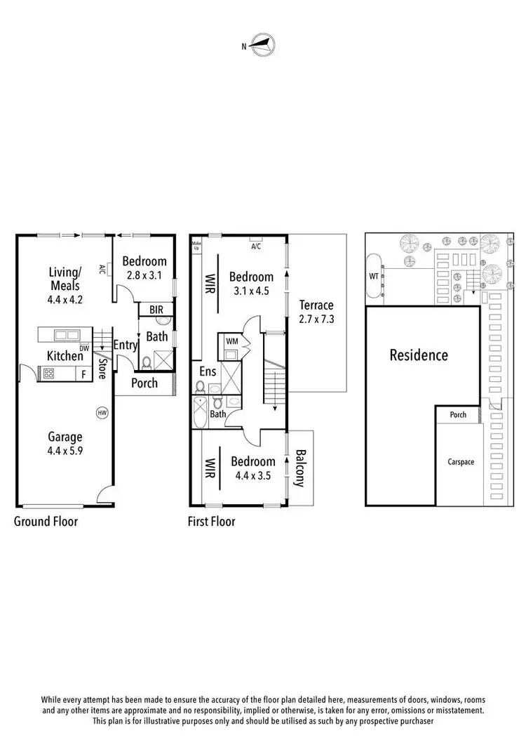 Floorplan of Homely townhouse listing, 6/141 Brown Street, Heidelberg VIC 3084