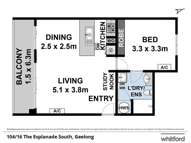 Floorplan of Homely apartment listing, 104/16 The Esplanade South, Geelong VIC 3220
