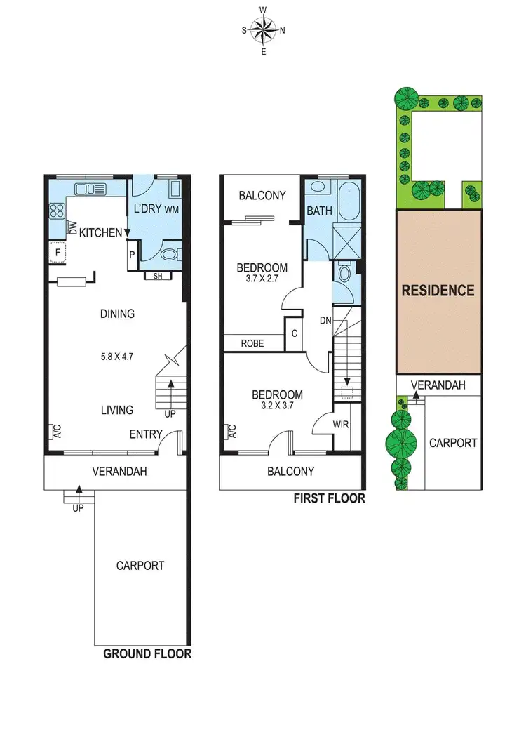 Floorplan of Homely townhouse listing, 17/99 Nepean Highway, Seaford VIC 3198