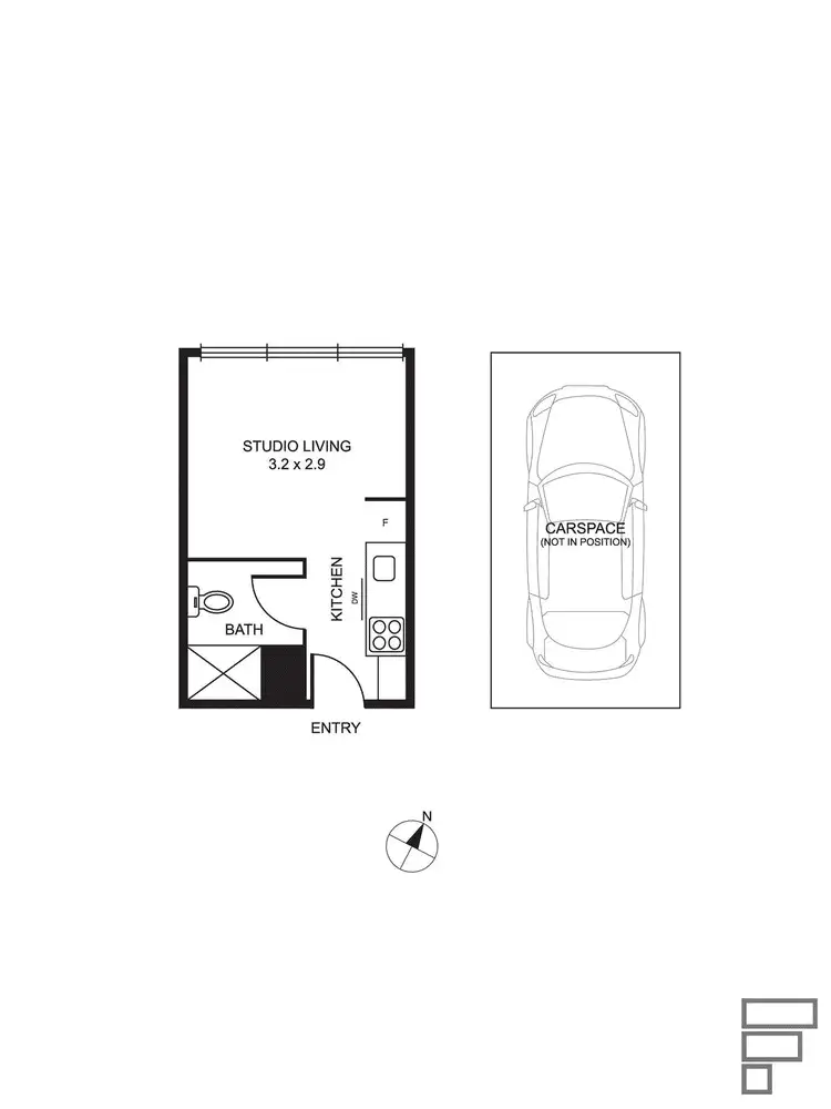 Floorplan of Homely studio listing, 13/31 Smith Street, St Kilda VIC 3182