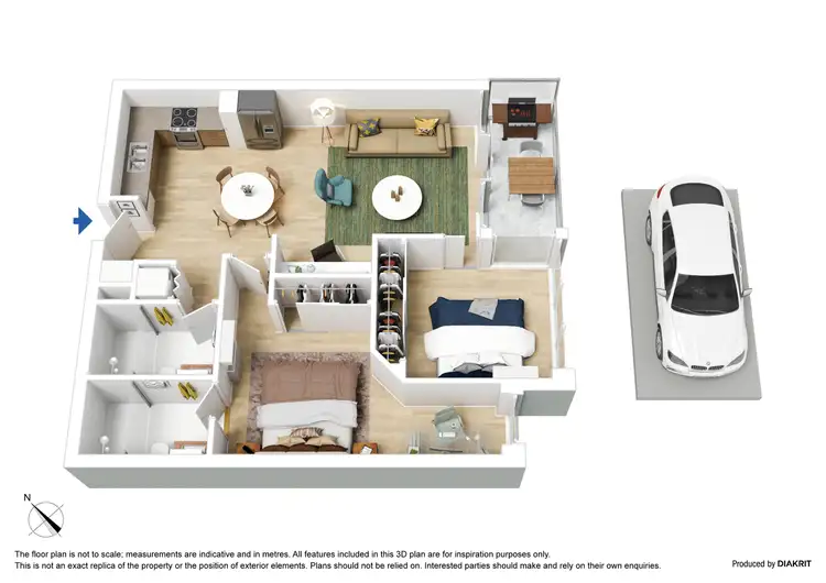 Floorplan of Homely apartment listing, 3312/60 Kavanagh Street, Southbank VIC 3006