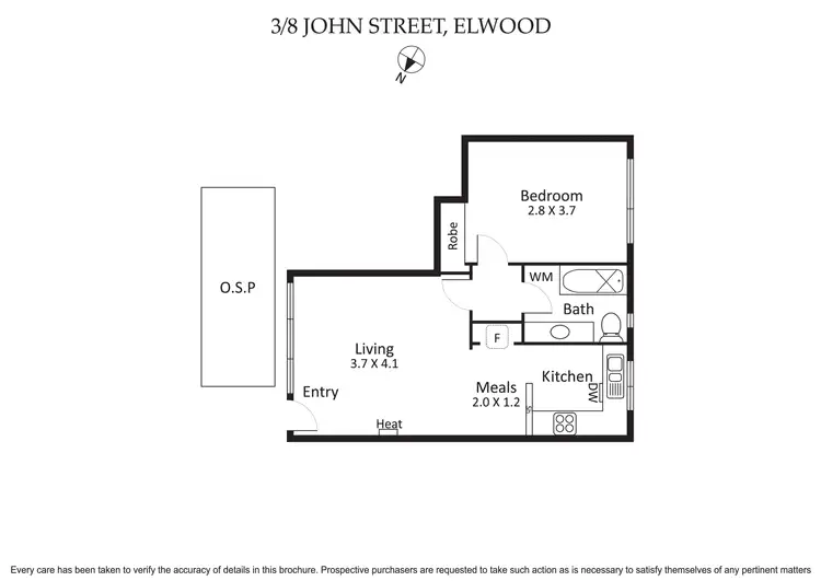 Floorplan of Homely unit listing, 3/8 John Street, Elwood VIC 3184