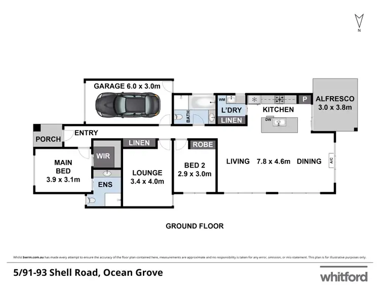 Floorplan of Homely unit listing, 5/91 Shell Road, Ocean Grove VIC 3226