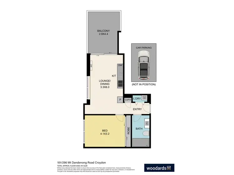Floorplan of Homely apartment listing, 101/296 Mt Dandenong Road, Croydon VIC 3136