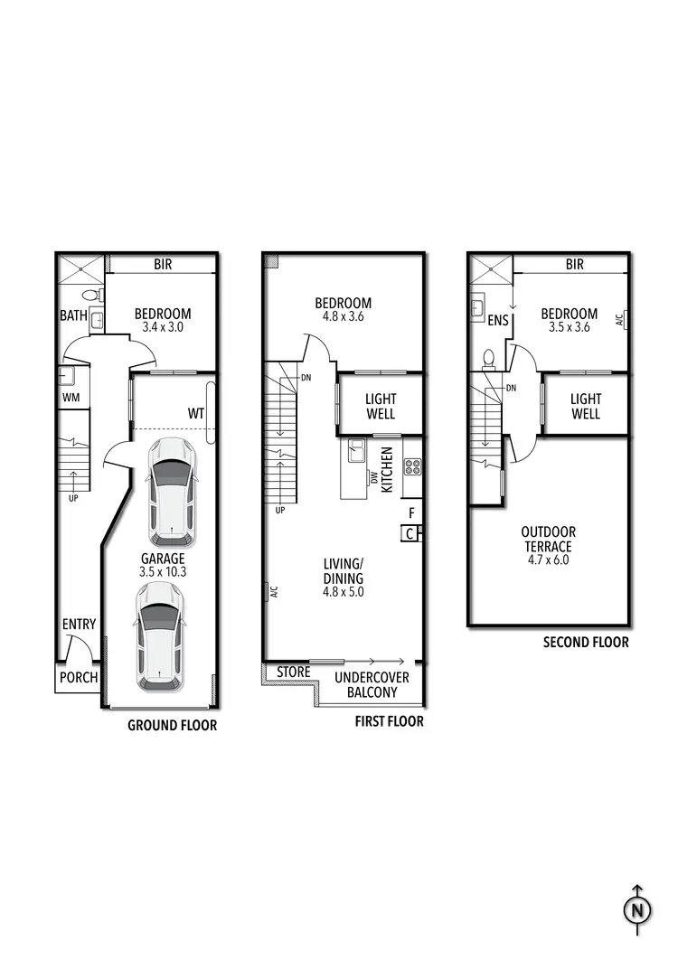 Floorplan of Homely townhouse listing, 49 Amelia Street, Brunswick VIC 3056