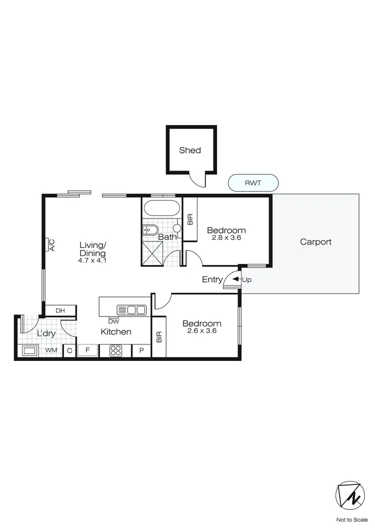 Floorplan of Homely townhouse listing, 3/68 Wattle Avenue, Wendouree VIC 3355