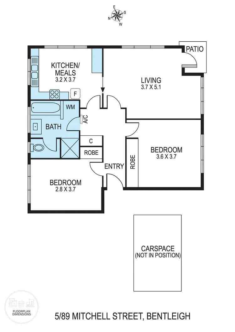 Floorplan of Homely apartment listing, 5/89 Mitchell Street, Bentleigh VIC 3204