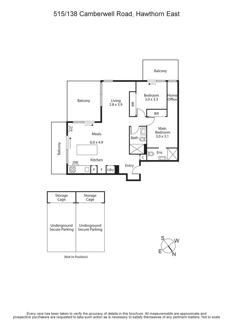 Floorplan of Homely apartment listing, 515/138 Camberwell Road, Hawthorn East VIC 3123
