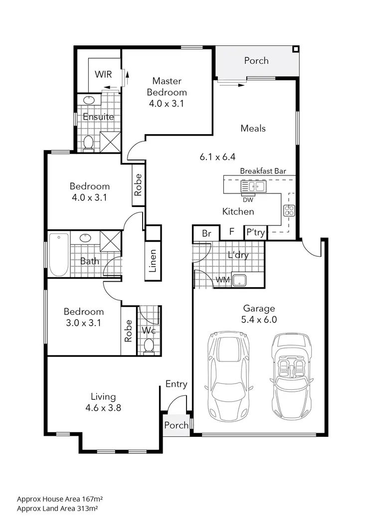 Floorplan of Homely townhouse listing, 1/9 Horwood Drive, Canadian VIC 3350