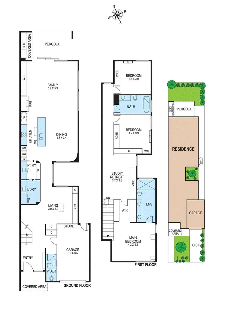 Floorplan of Homely townhouse listing, 3B Lesden Street, Bentleigh East VIC 3165