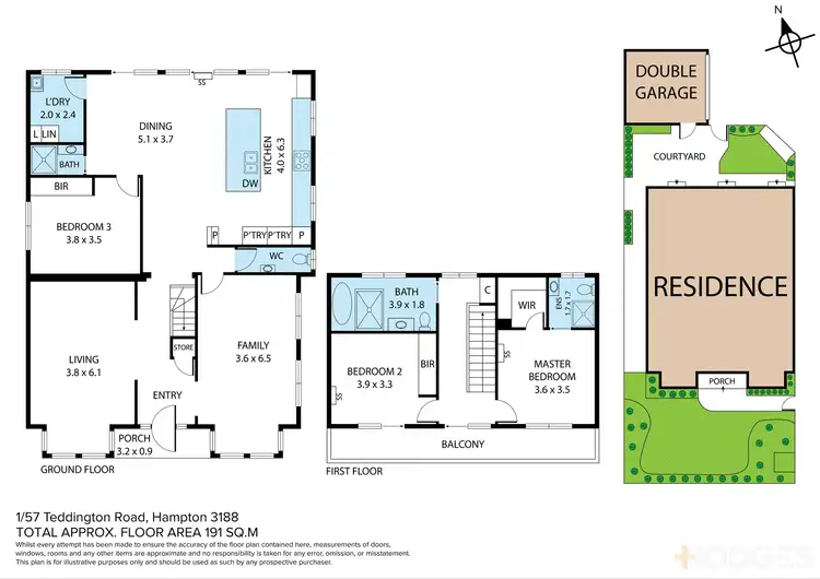 Floorplan of Homely house listing, 1/57 Teddington Road, Hampton VIC 3188